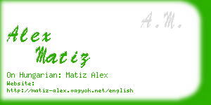 alex matiz business card